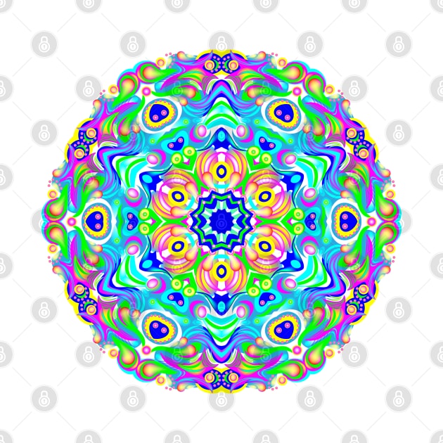 Mandala ornament in kaleidoscopic style by Artist Natalja Cernecka