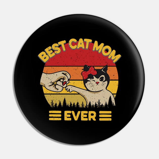 Cute Cat Mom, Best Cat Mom Ever, Cat Lady Gift Pin by Monday Cattitude