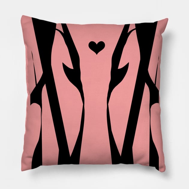 Friction In Hearts Pillow by Grumpysheep