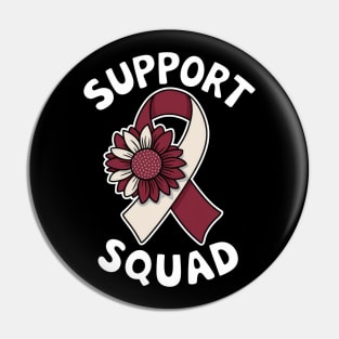 Support Squad Head And Neck Cancer Awareness Month Sunflower Pin