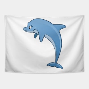 Cute Blue Dolphin Tapestry