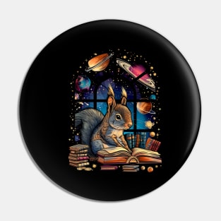 Squirrel And Book Pin