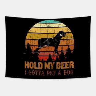 Holding My Beer I Gotta Pet This Rottweiler Tapestry