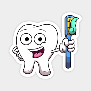 Tooth With Toothbrush Magnet