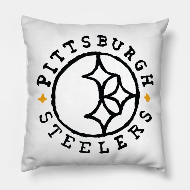 Pittsburgh Steeleeeers 08 Pillow by Very Simple Graph