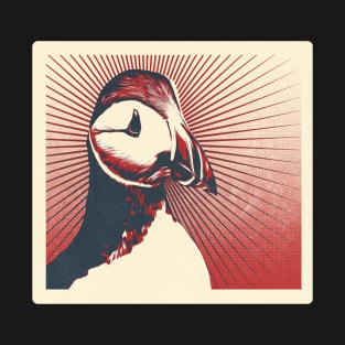 Artistic Retro Poster Puffin's head Cute Hand drawn animal Gift T-Shirt