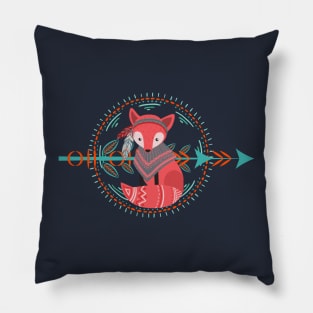 Tribal Fox Totem Boho Spring Pillow