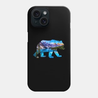 Polygon bear with the Moraine Lake in Canada as a background Phone Case