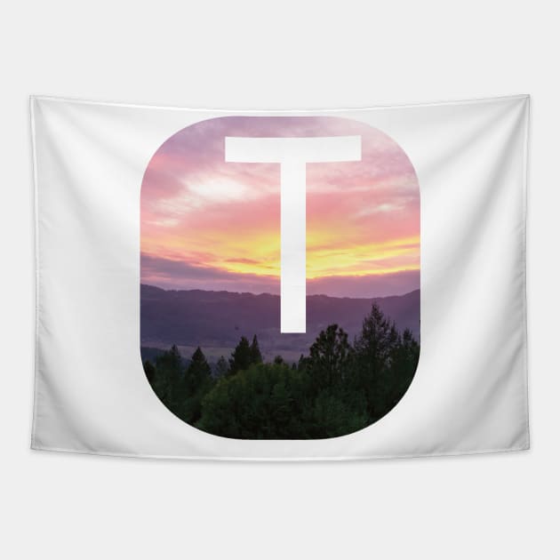 Initial T Sunset Photograph Tapestry by DPattonPD