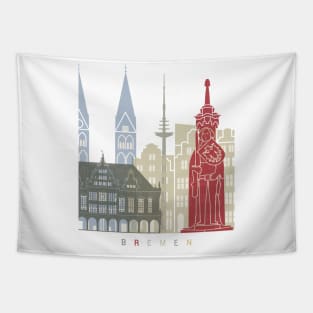 Bremen skyline poster Tapestry