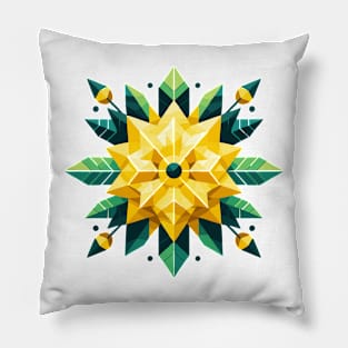 Abstract Yellow Flower Pillow