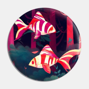 Striped Fish Swim Through a Forest Pin