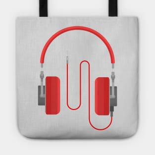 Red headphones Tote