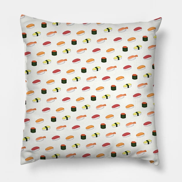 Sushi - white Pillow by mayumiatanacio