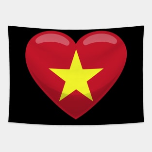 Vietnam Flag Heart Tapestry