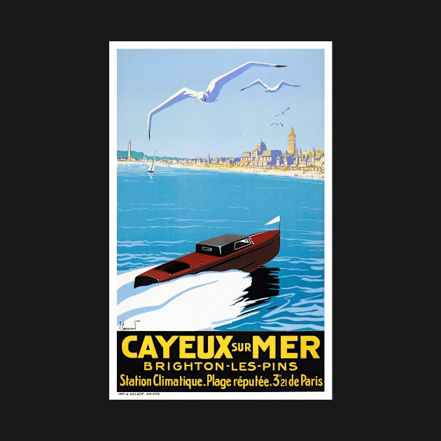 Vintage Travel Poster France Cayeux sur Mer Restored by vintagetreasure