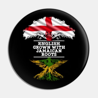 English Grown With Jamaican Roots - Gift for Jamaican With Roots From Jamaica Pin