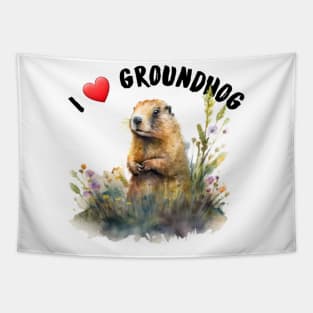 I love groundhog Tapestry