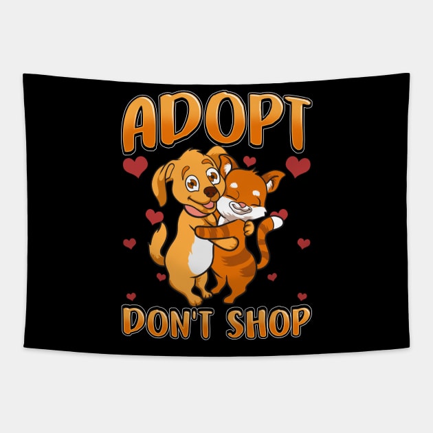 Adopt Don't Shop Cat & Dog Tapestry by theperfectpresents