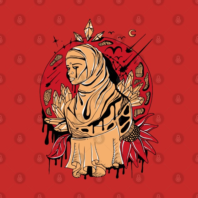 Red and Cream Goddess of The Hijab by kenallouis