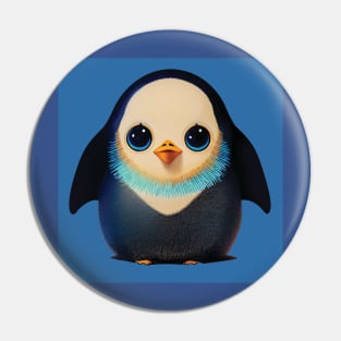 Cute Baby Penguin on Blue Pin