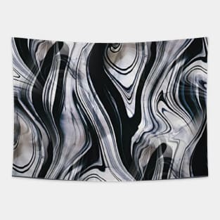 Black and White Swirl Marble Glass Tapestry