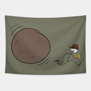 Stick man art - Indy run Tapestry