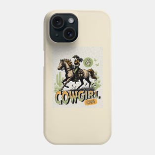 Cowgirl On (western girl riding horse) Phone Case