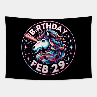 Birthday February 29 Unicorn Tapestry