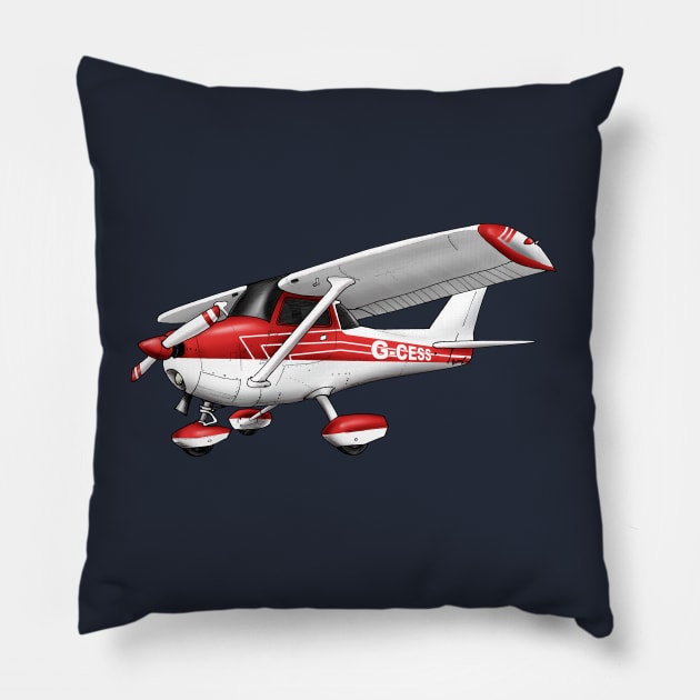 Cessna Cartoon Drawing Pillow by Funky Aviation