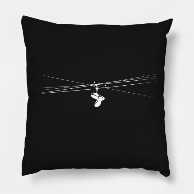 Shoe tossing. Pillow by Hoyda