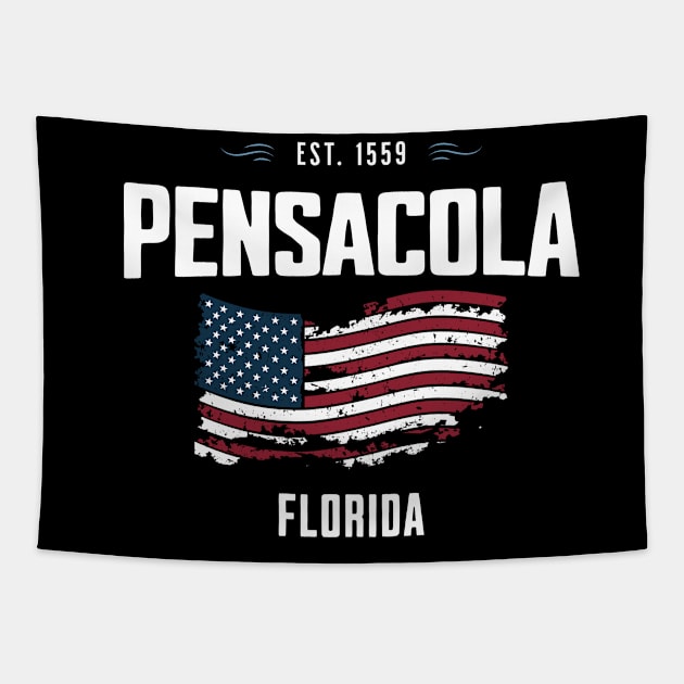 Pensacola Florida - Old Glory Patriotic USA Flag July 4th Tapestry by TGKelly