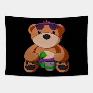 Sandy Beach Teddy Bear Tapestry