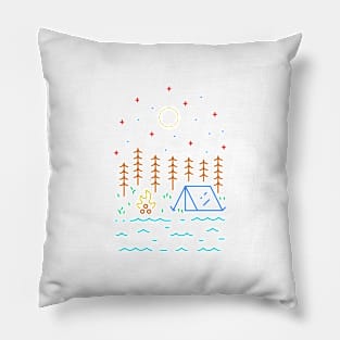 Adventure Camp Monoline Pillow