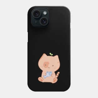 Cute kitty with his buddy Phone Case