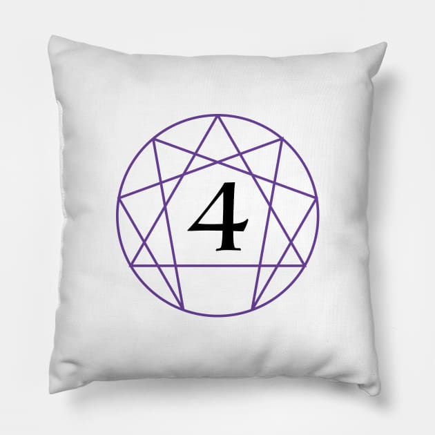 Enneagram Four - The Individualist (Number Only) Pillow by enneashop