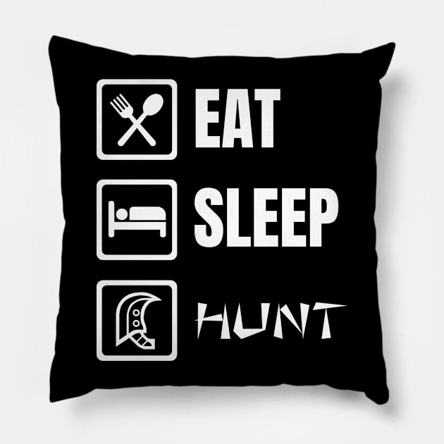 Eat Sleep Hunt Pillow by thegameme