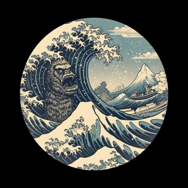 "The Great Wave of Bigfoot" - Sasquatch Kanagawa Design by ThatVibe