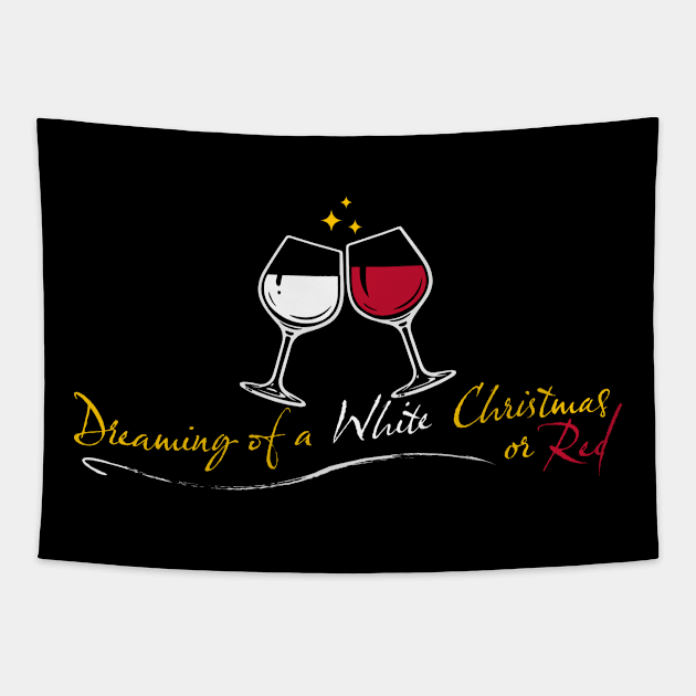 Dreaming of a Wine Christmas Tapestry by pjsignman
