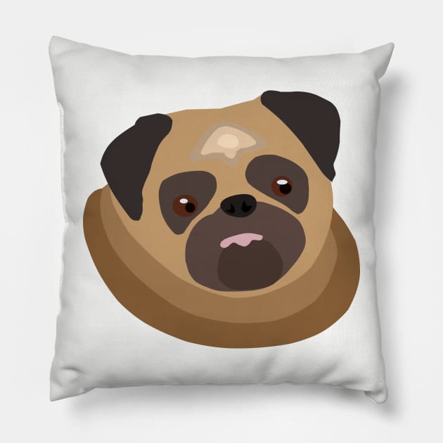 Cute fat pug – drawing of a puppy pug Pillow by strangelyhandsome