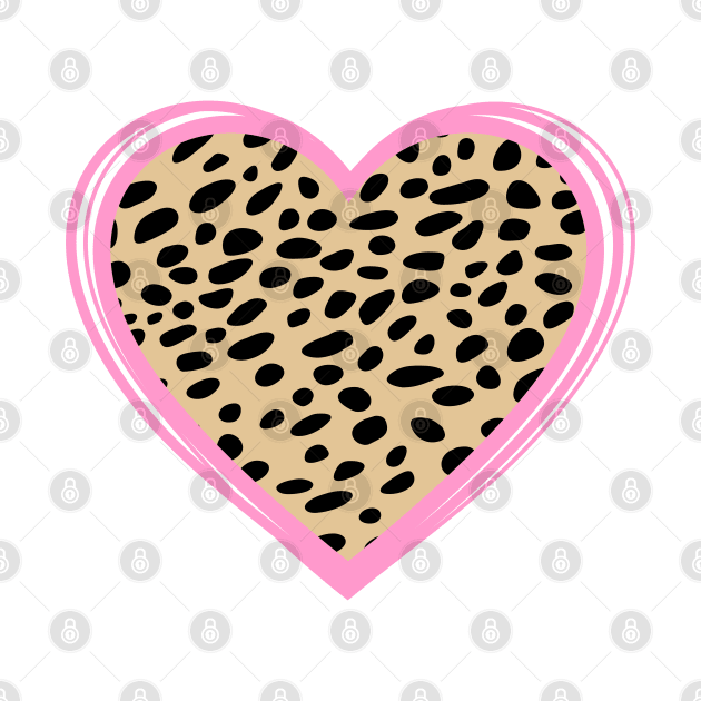 Cheetah Leopard Heart with Pink Frame by RageRabbit