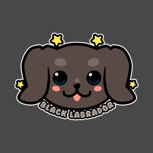 KAWAII Black Labrador Dog Face T-Shirt