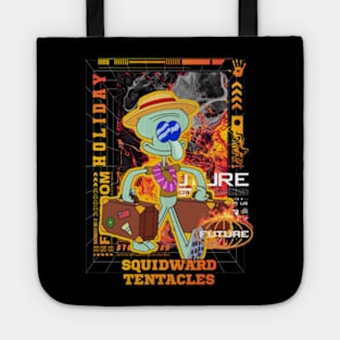 Squidward holiday t-shirt and sticker design family friendly Tote