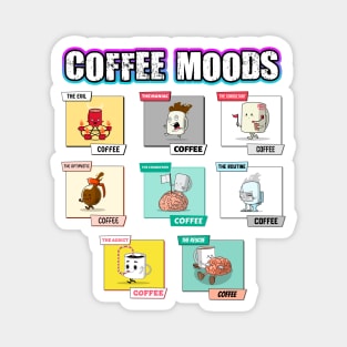Coffee Addicts Moods Cartoon Magnet