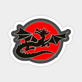 Black Dragon Red Sun Magnet