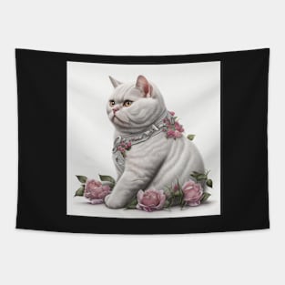 Fluffy White British Shorthair Tapestry