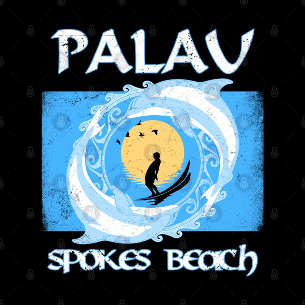 Flag of Palau Spokes Beach by NicGrayTees