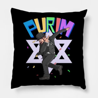 Purim Dabbing Jewish Man Pillow