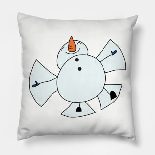 Snowman snow angels Pillow