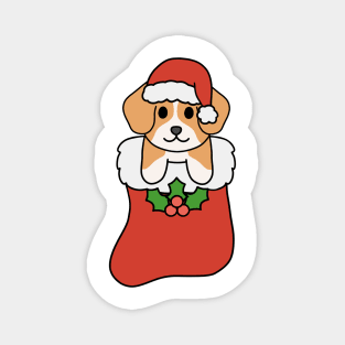 Christmas Beagle Stocking Magnet